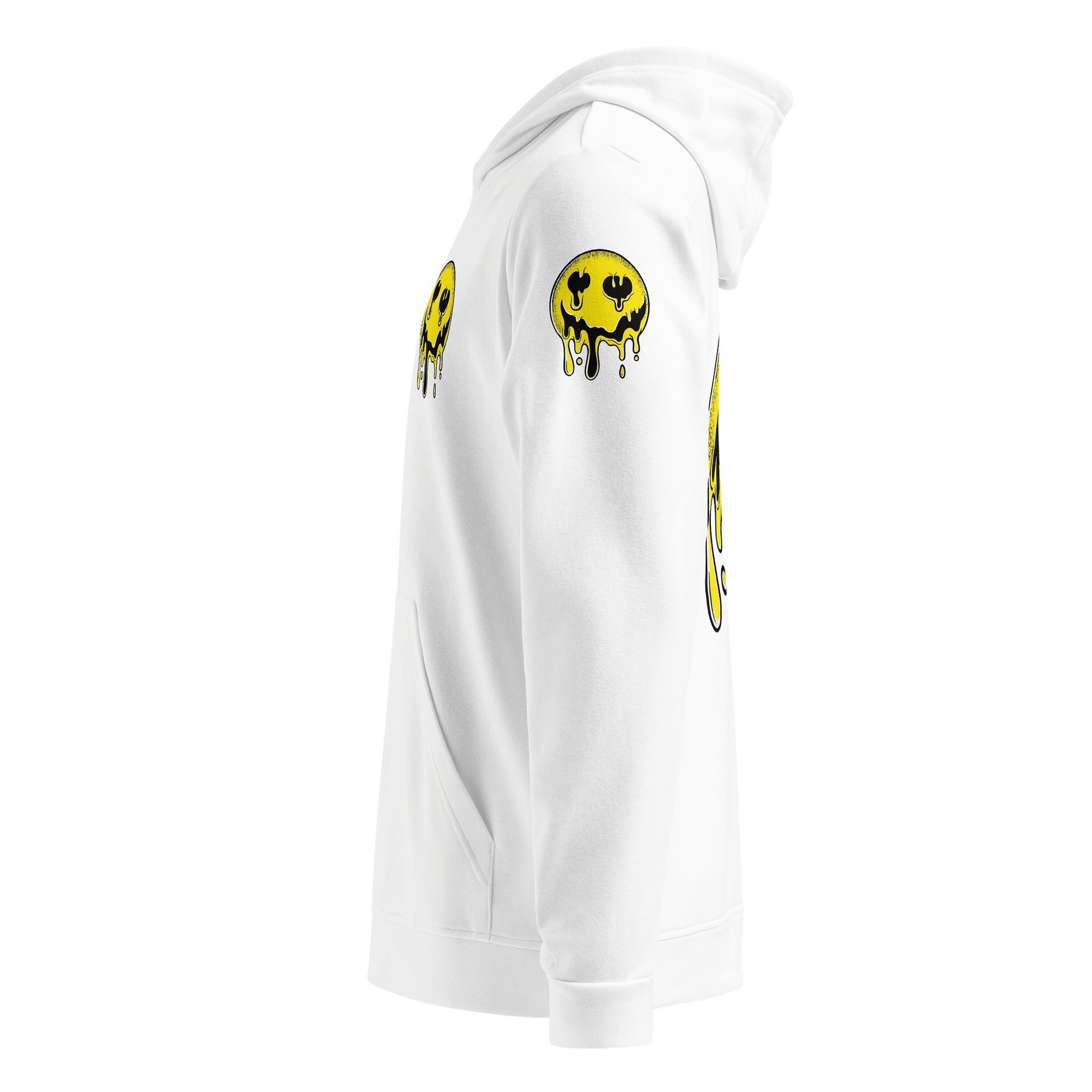 Melting Smiley Fleece Hoodie White product image (2)