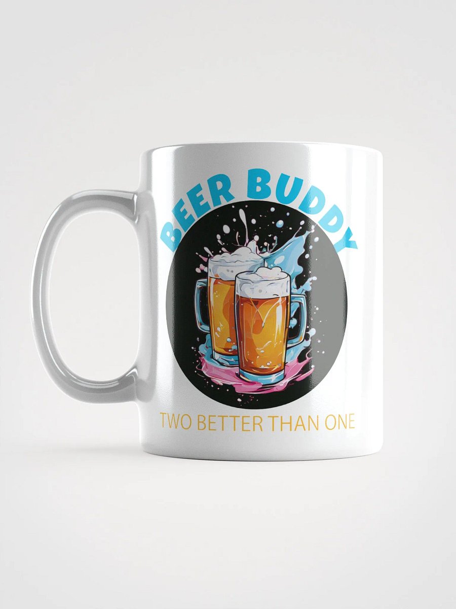 Beer Buddy Mug | Funny Beer Lover Coffee Cup with Clinking Mugs Design product image (6)