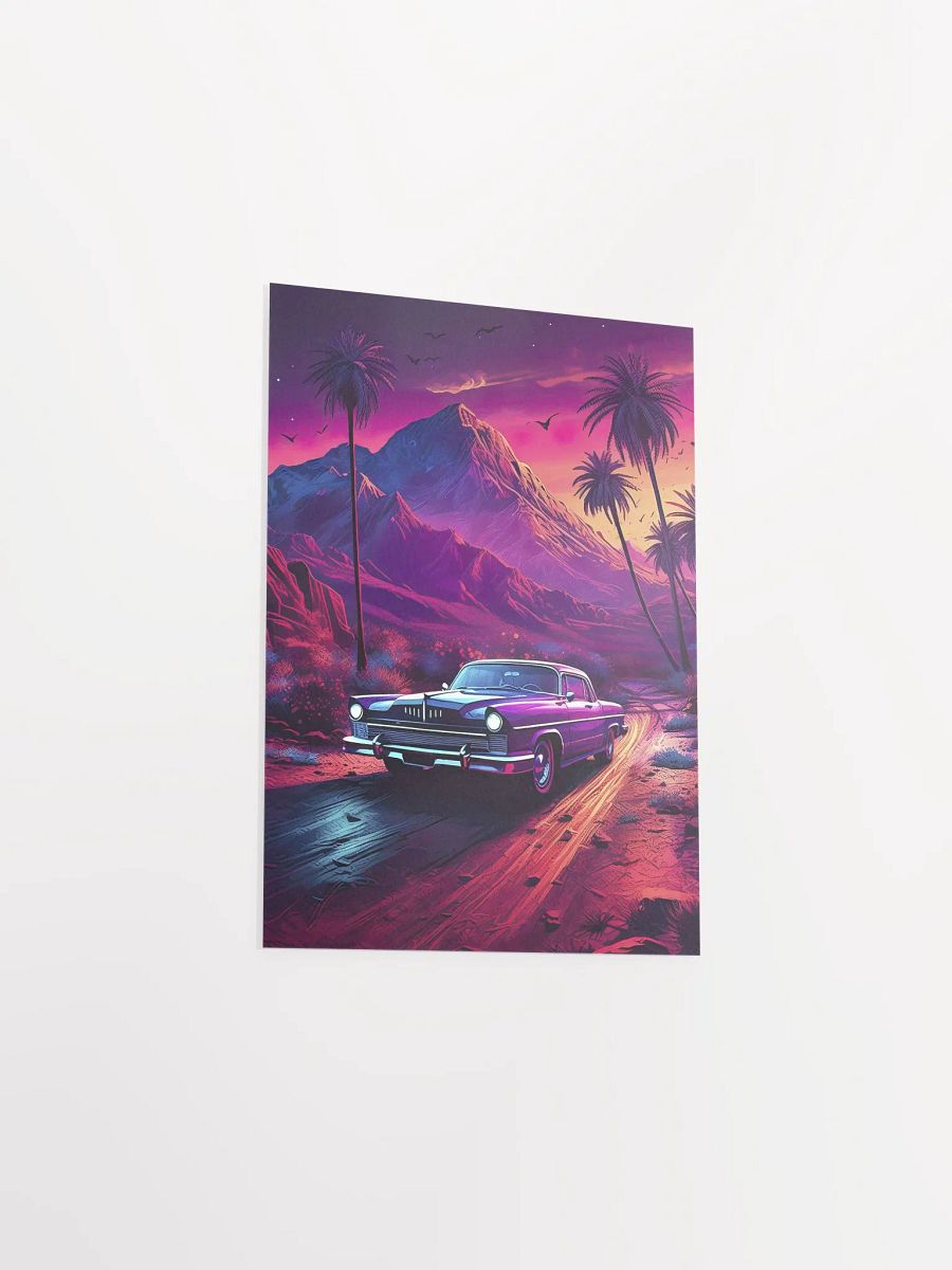 Synthwave aesthetic retro car, 60s car Lincoln/Chrysler [synthwave/vaporwave/cyberpunk] — aesthetic art print product image (8)