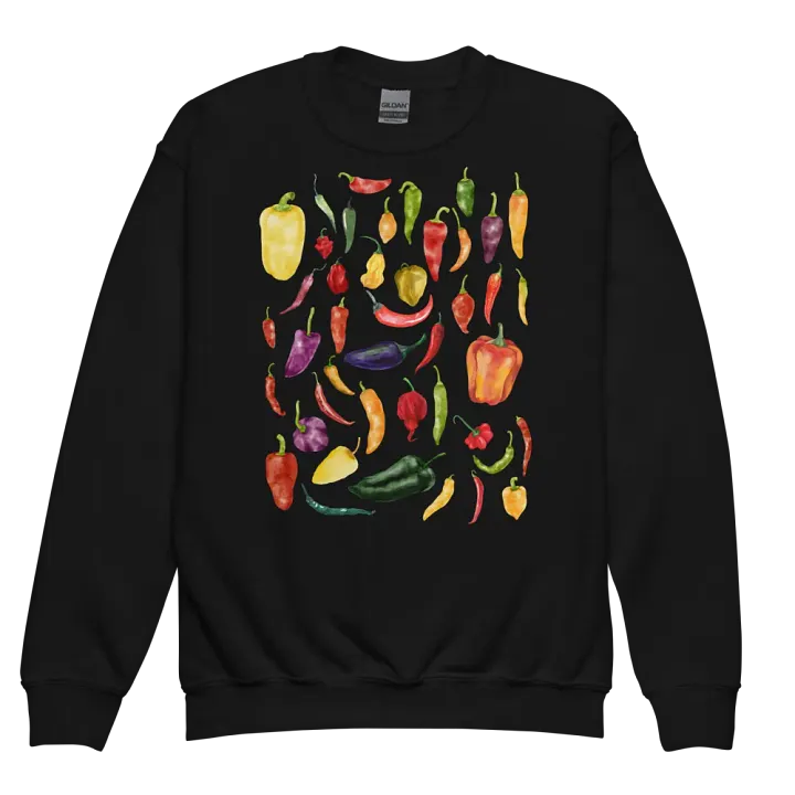 Chili Pepper Collage Youth Crewneck Sweatshirt product image (1)
