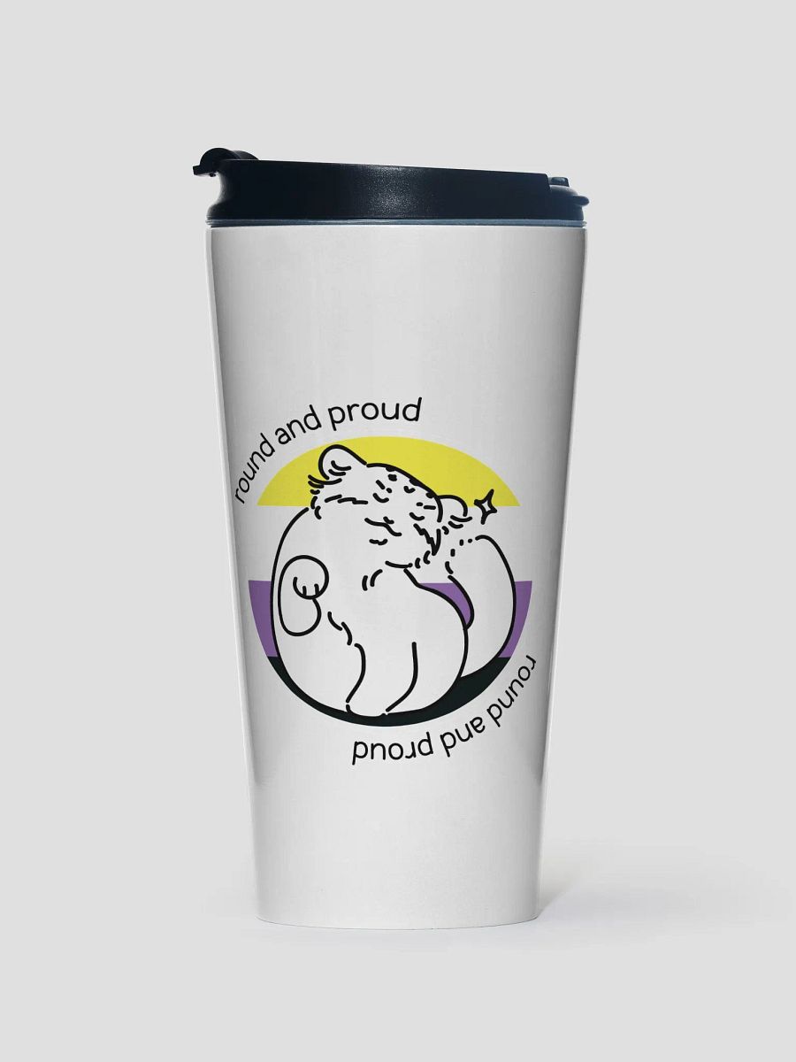 Round and Proud Manul Nonbinary Version - Steel Travel Mug product image (1)