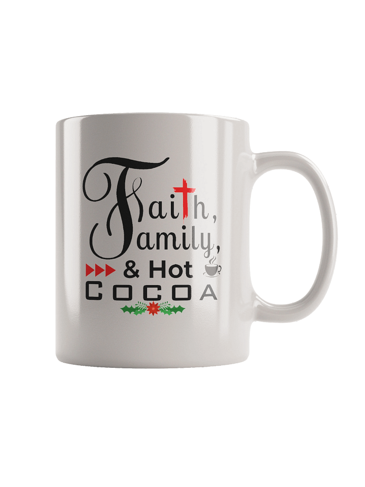 Faith, Family & Hot Cocoa Two-Tone Mug | Christian Christmas Mug with Red Accent | Holiday Gift for Believers & Moms product image (5)