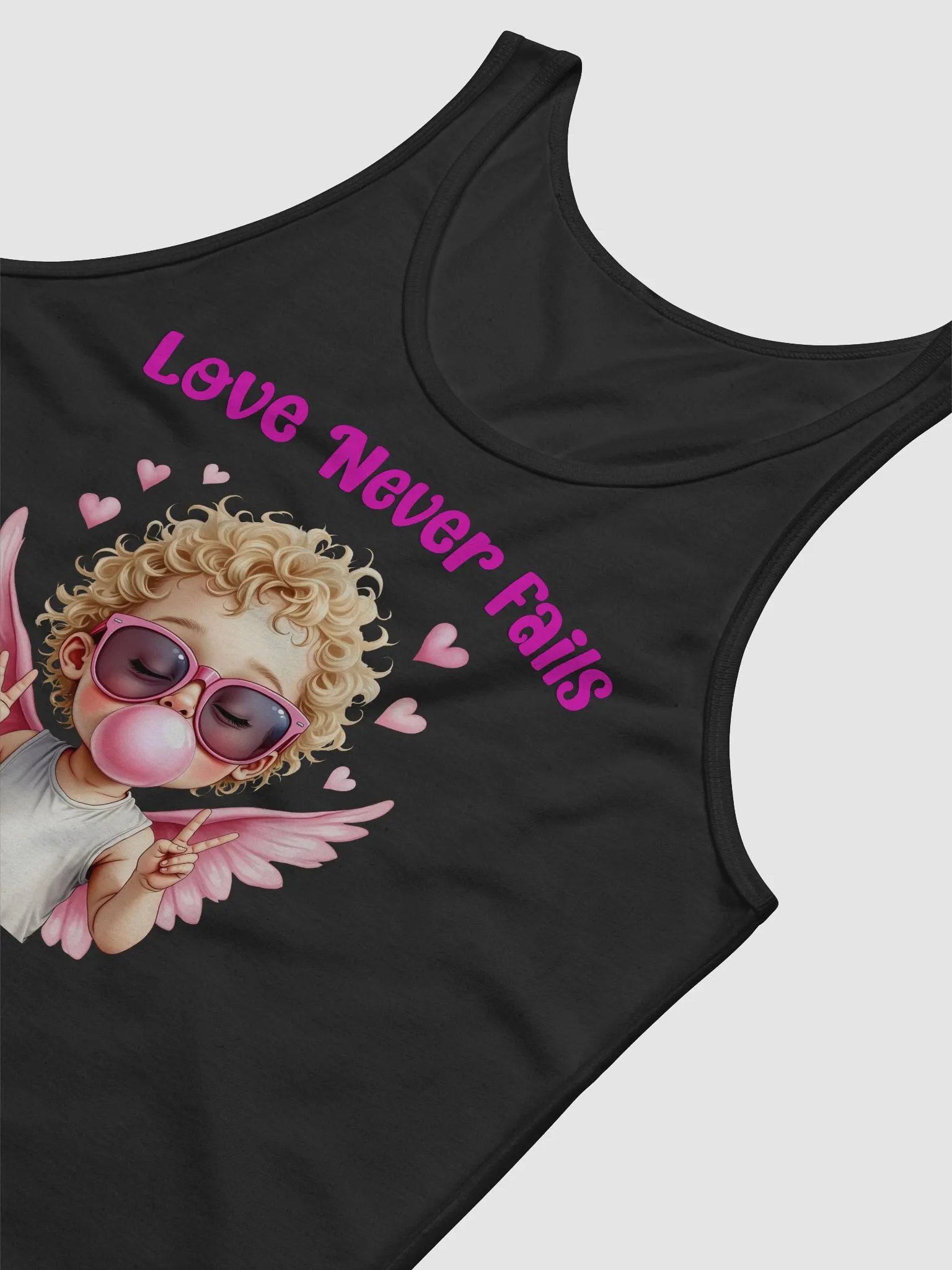 Love Never Fails Valentine Retro Cupid Valentine's Day Jersey Tank product image (10)