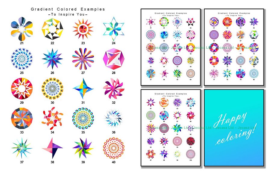 100 Geometric Mandala Coloring Pages | PDF | Digital File | Series GM2025 Vol. 1 product image (2)