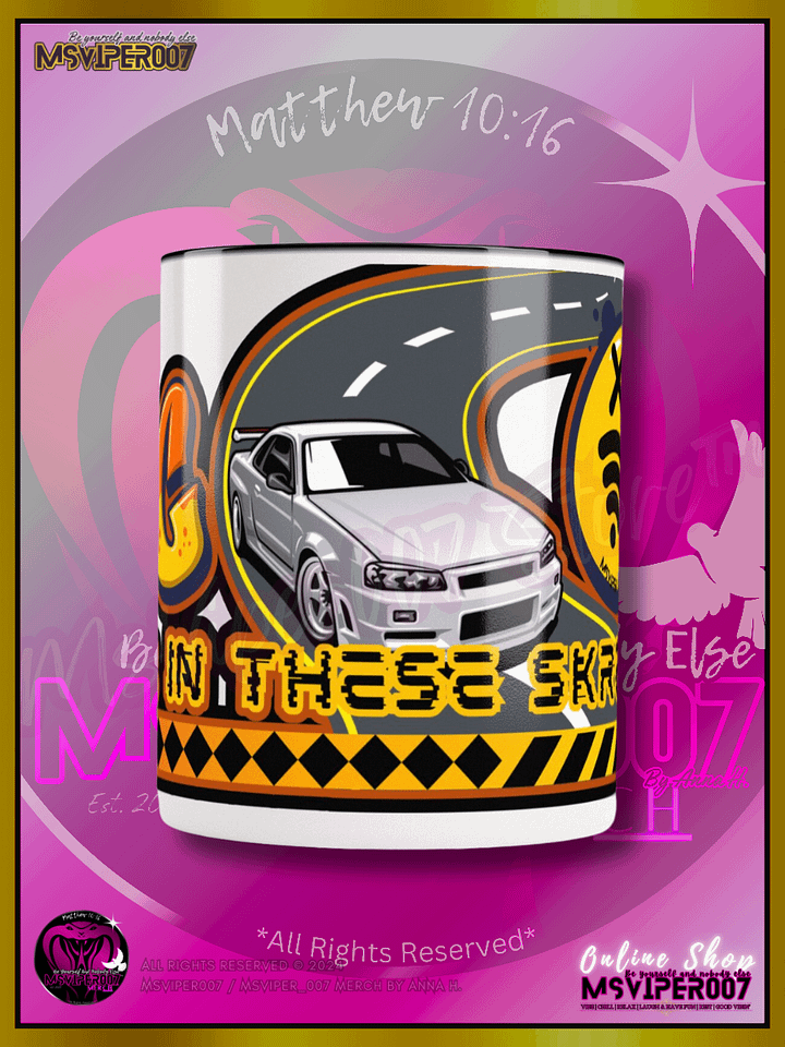 Mug - MsViper007's "Lag Be Real in these Skreetz [yellow]" Hot Beverage Mug with color inside by Anna H. product image (2)