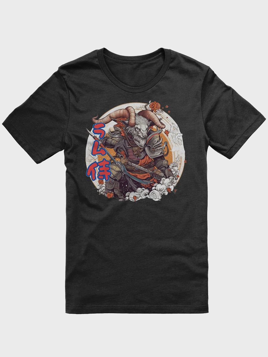 Samurai Ram Warrior Art T-Shirt, Japanese Mythical Goat Design, Unique Animal Fusion Shirt, Bold Anime Style Classic Tee product image (1)