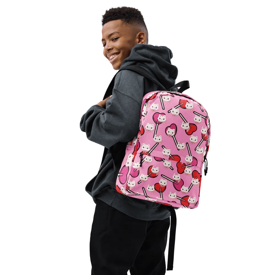 Whimsical Cat Faces All-Over Print Backpack for girls and students product image (7)