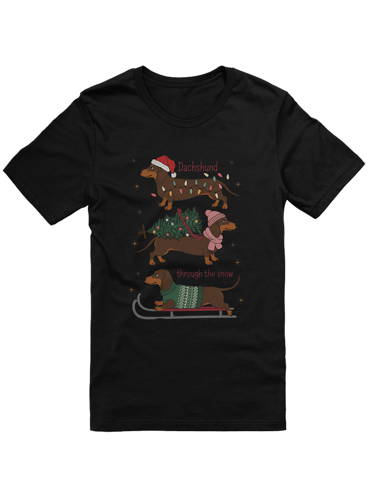 Dachshund Through the Snow Christmas T-Shirt – Holiday Dog Lover Tee product image (1)