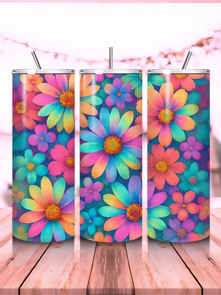 Spring Floral Tumbler Wrap PNG – 20oz Skinny Sublimation Design with Bright Seasonal Flowers & Fresh Spring Colors – Perfect Gift for Floral Enthusiasts – 300 DPI Instant Digital Download product image (1)