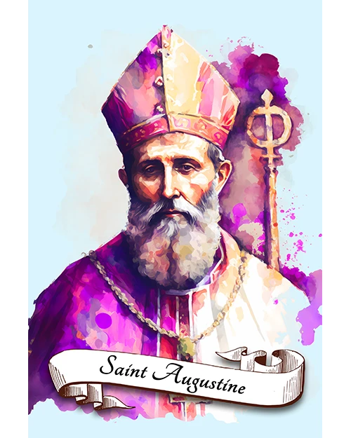 Saint Augustine Of Hippo Patron Saint of Brewers, Theologians, Priests, Printers, Sore Eyes Matte Poster product image (1)