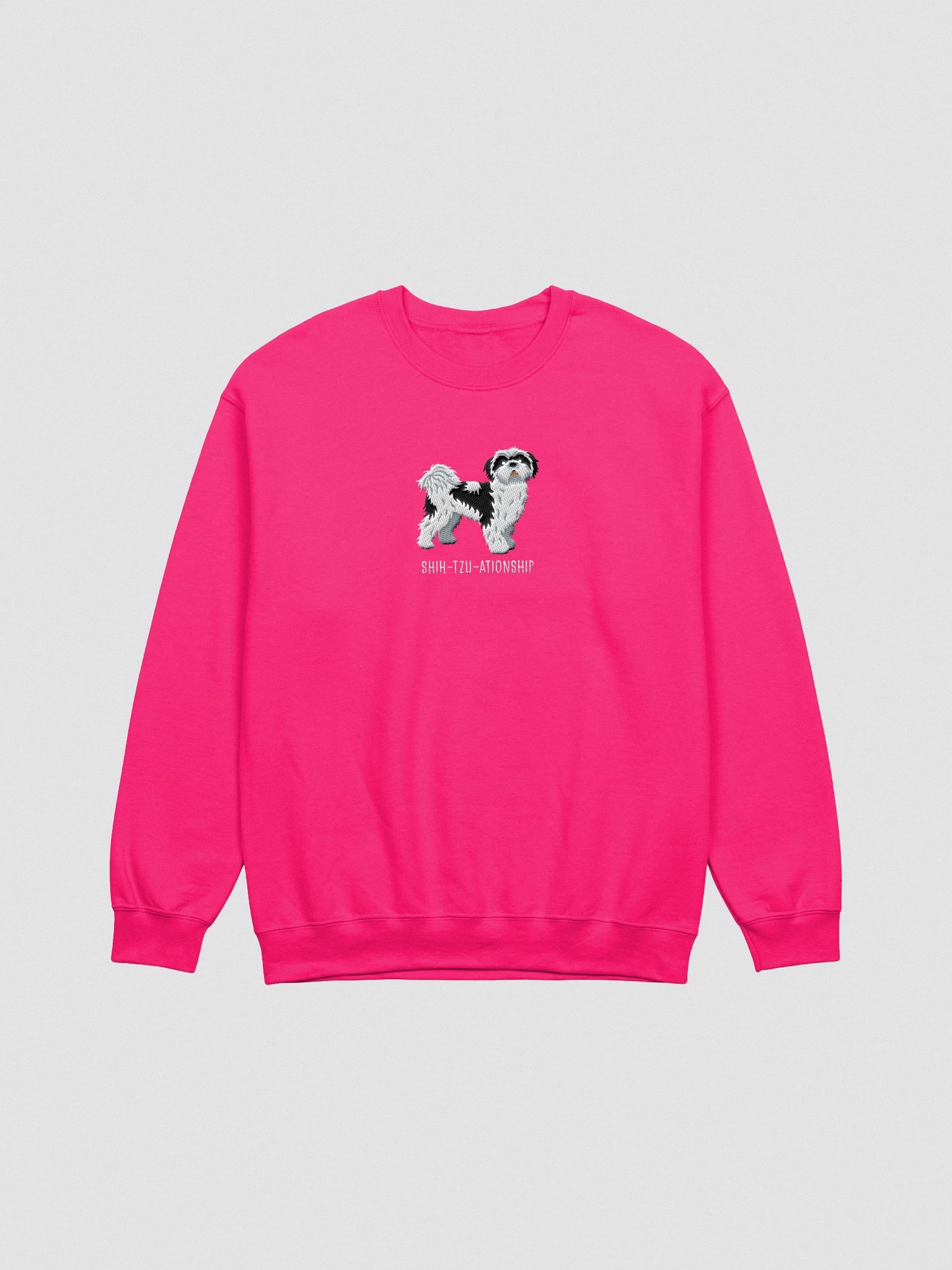 Shih-Tzu-ationship Sweatshirt (Embroidered) of a Shih Tzu(Black & White) product image (4)