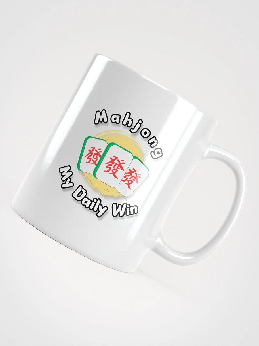 Mahjong my daily win white coffee mug product image (8)