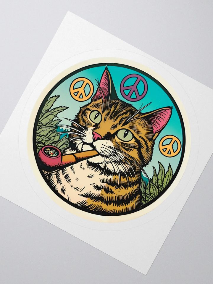 Psychedelic Cat Peace Sticker product image (4)