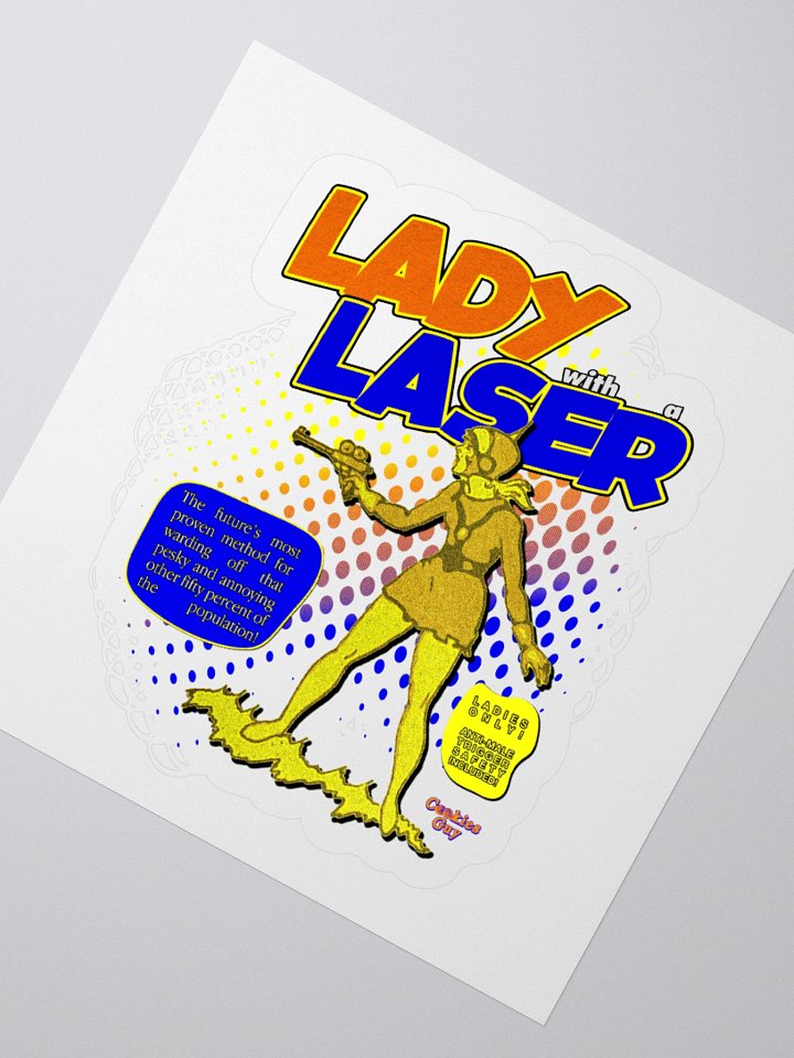 "Lady With A Laser" Retro Comic Sticker product image (5)