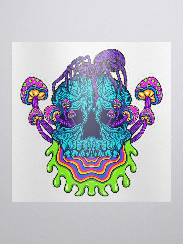 Psychedelic Spider Skull Sticker product image (1)