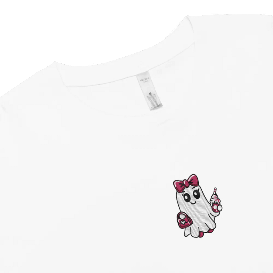 Cute Ghost Embroidered Crop Top product image (3)
