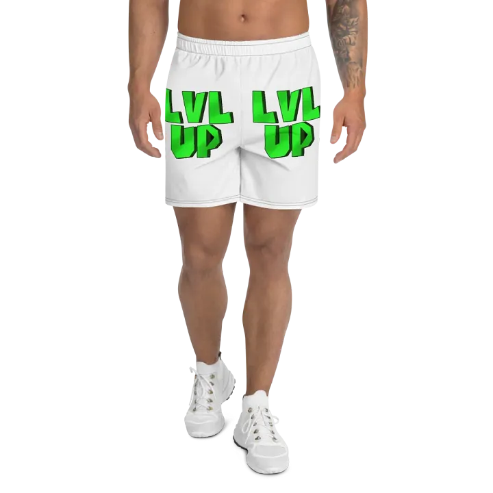 LVL UP Mens White Workout Shorts product image (1)