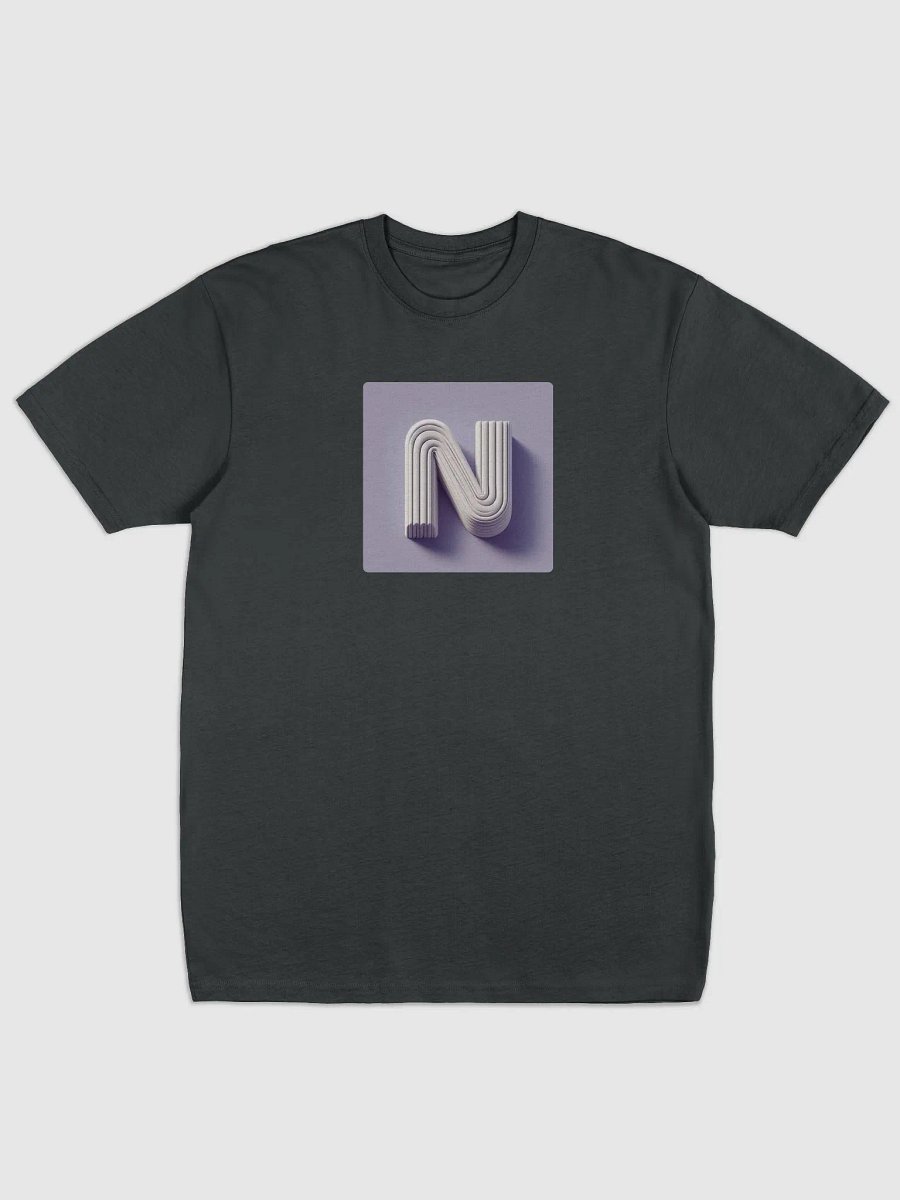 Stacked Texture Letter N Graphic Tee | AI Design initial N product image (1)