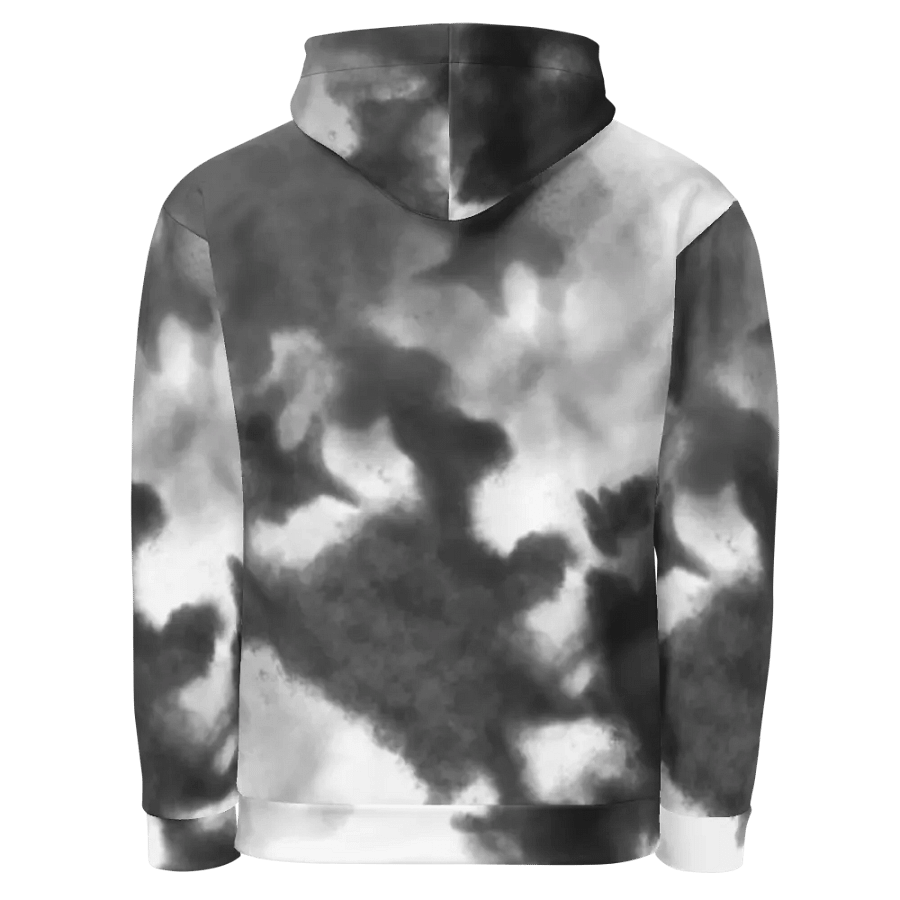 Black & White Tie-Dye Hoodie – Soft, Sporty, & Eco-Friendly product image (3)