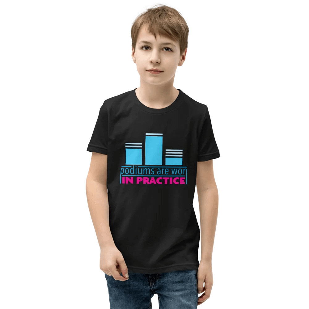 Podiums Are Won In Practice Kids Tee: Blue & Pink product image (2)