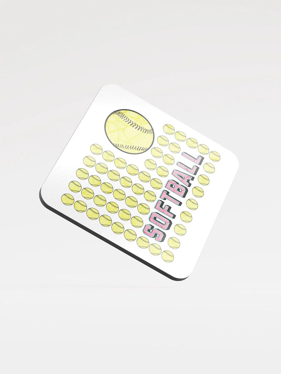 US Flag Softball Grid Glossed Cork Coaster product image (1)