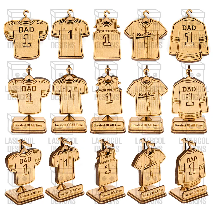 Father's Day Gift Sports Jersey Plaque Trophy For Dad - Laser Cut Files product image (2)