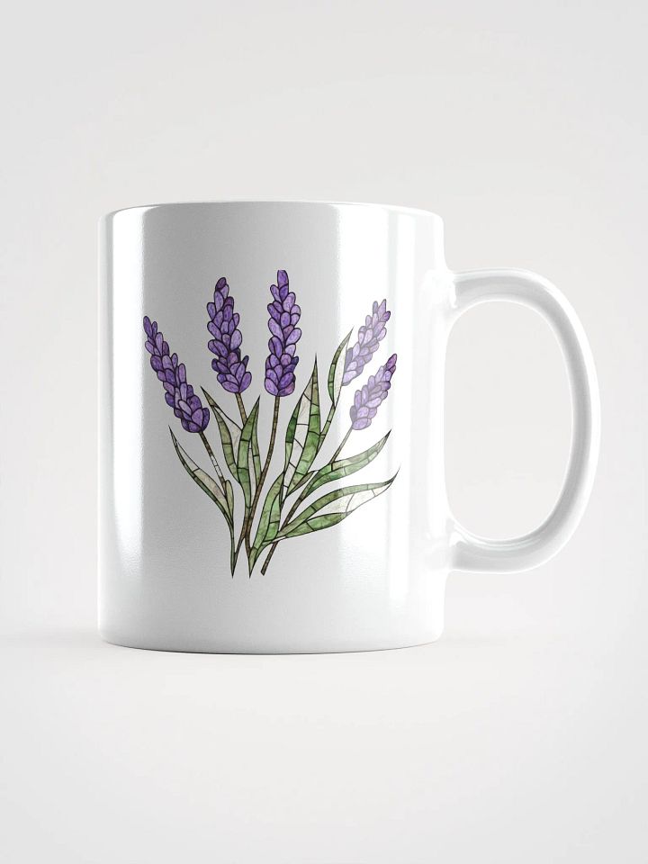 Stained Glass Lavender White Glossy Mug product image (2)