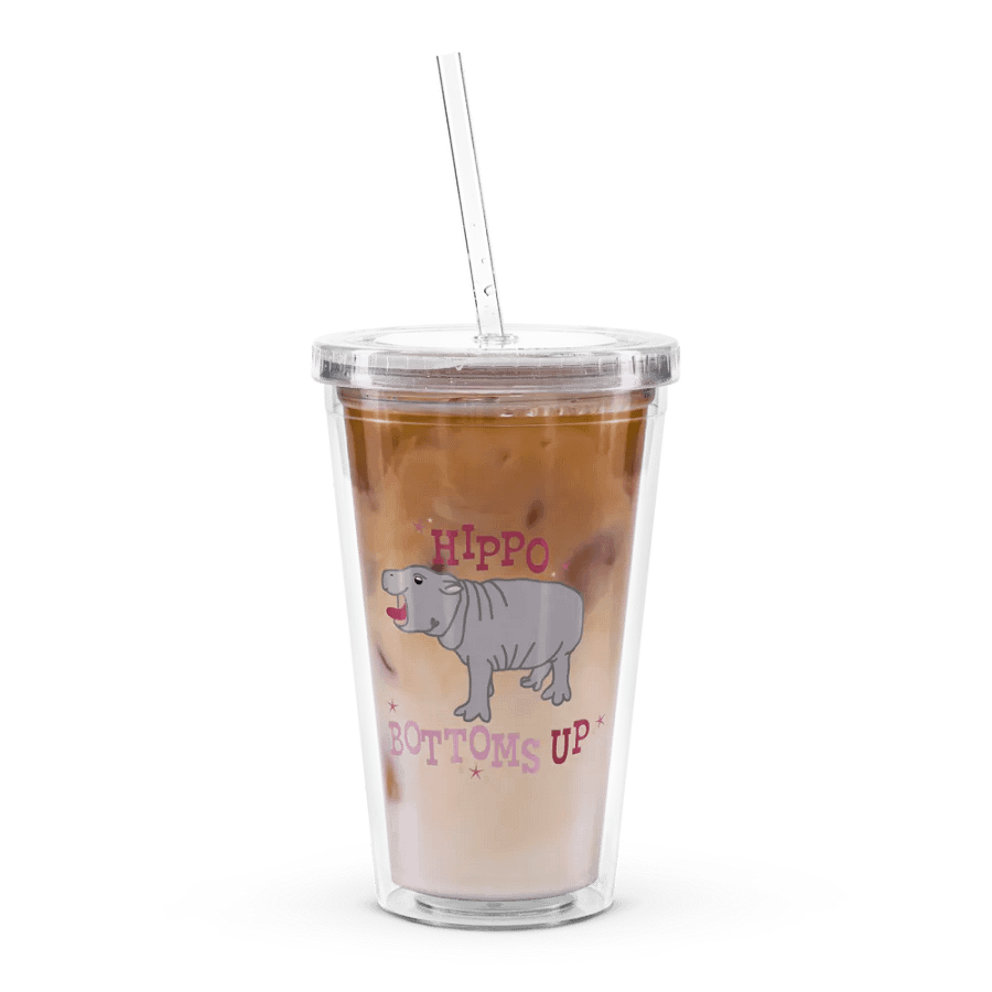 Hippo Bottoms Up Tumbler | Moo Deng Inspired Merch product image (5)