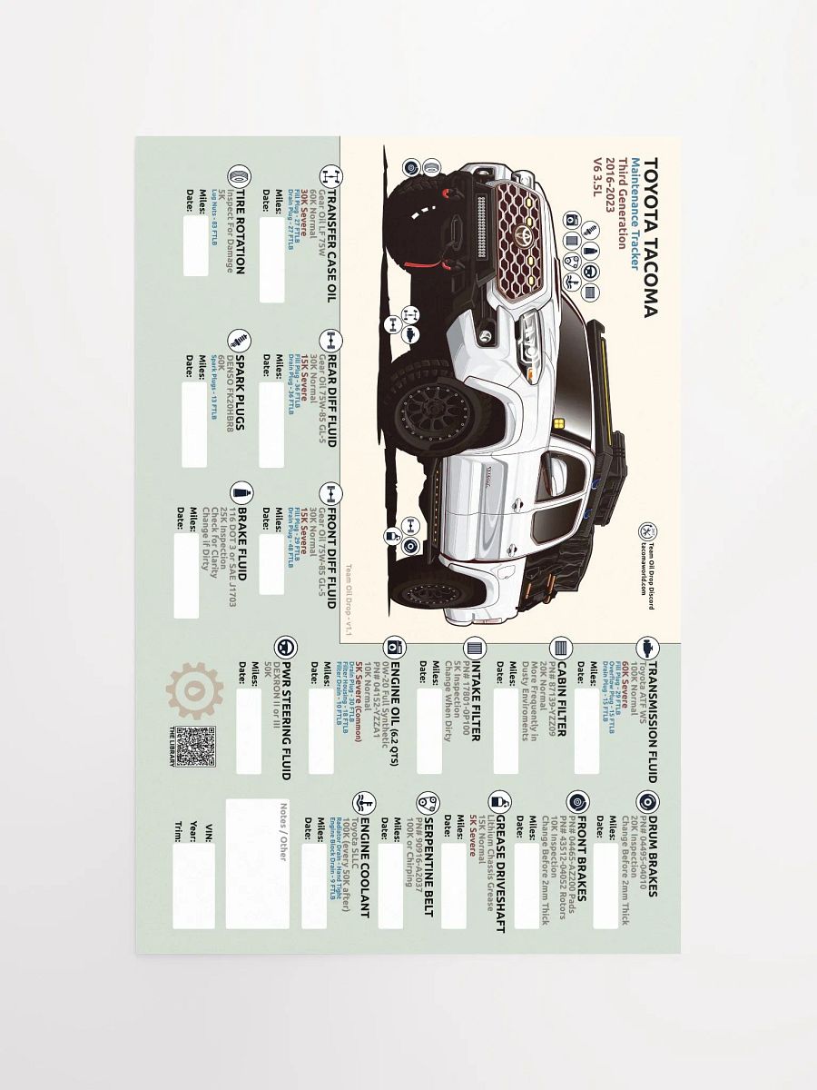 3rd Gen Maintenance Tracker v1.1 - White product image (5)