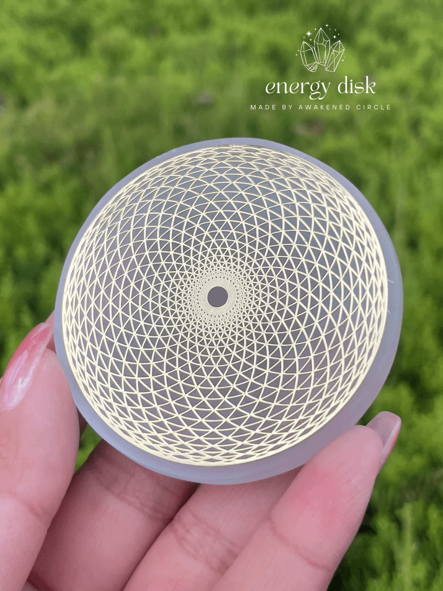 Natural Selenite Energy Disk – Flower of Life Crystal Charger product image (3)
