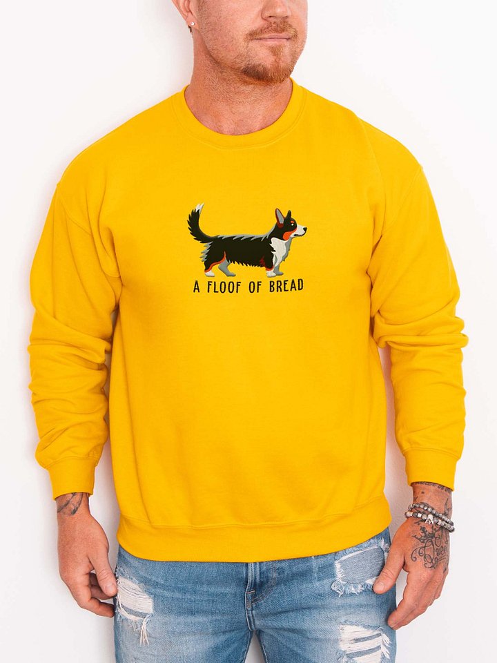 A Floof of Bread Sweatshirt (Embroidered) of a Cardigan Welsh Corgi(Tricolor) product image (2)