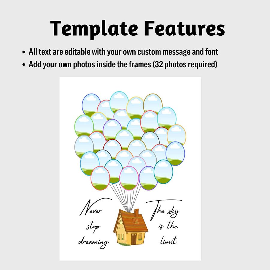 Inspirational Balloons and House Photo Collage Canva Template product image (4)
