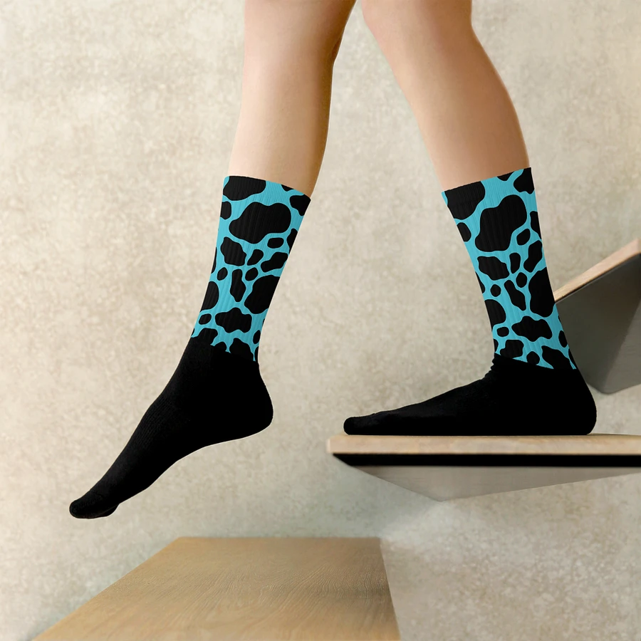 Cow Print Socks - Black & Blue product image (10)