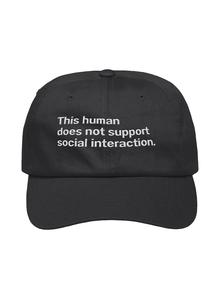 This human does not support social interaction. Embroidered Hat product image (1)