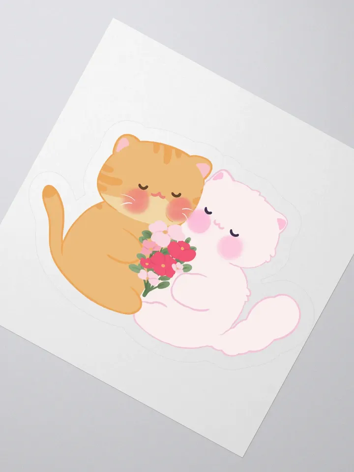 You & me and me & you, Orange & White Cat Duo Sticker product image (3)