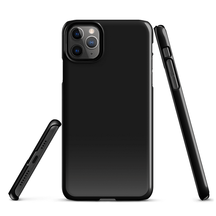 Black Solid Color iPhone® Glossy Snap Case product image (3)