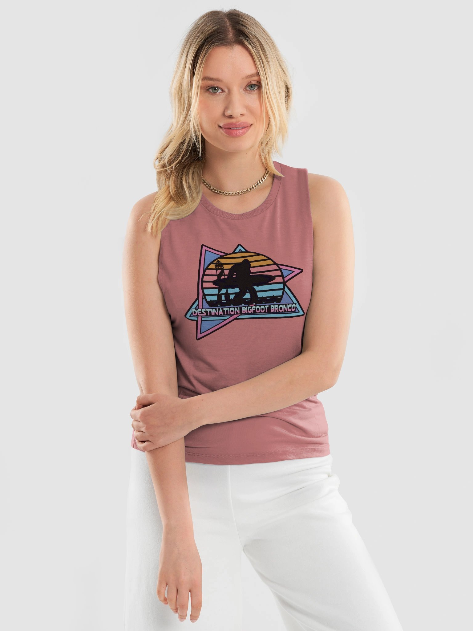 Destination Bigfoot Bronco Retro-Inspired Flowy Women's Muscle Tank (Multiple Colors Available) product image (10)