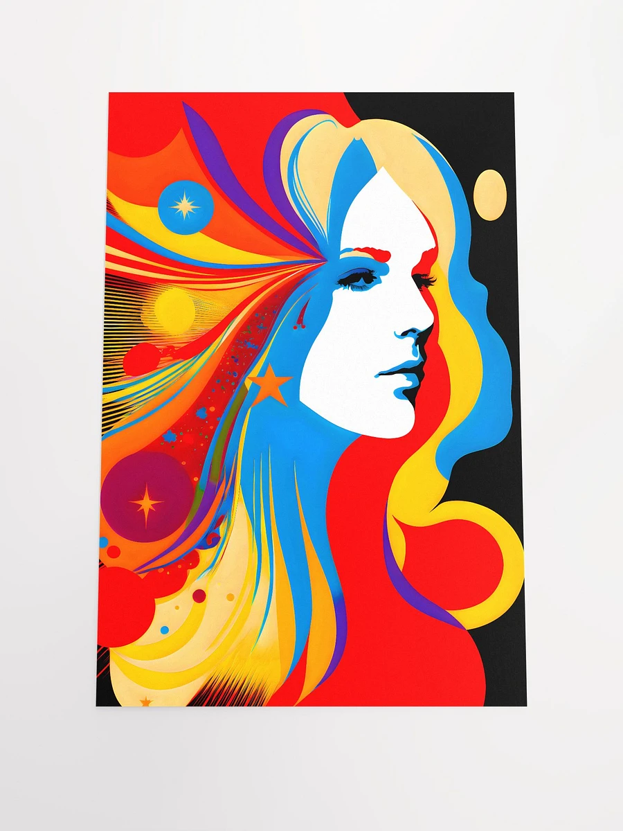 Psychedelic Woman Portrait Abstract Art 1970s Matte Poster product image (3)