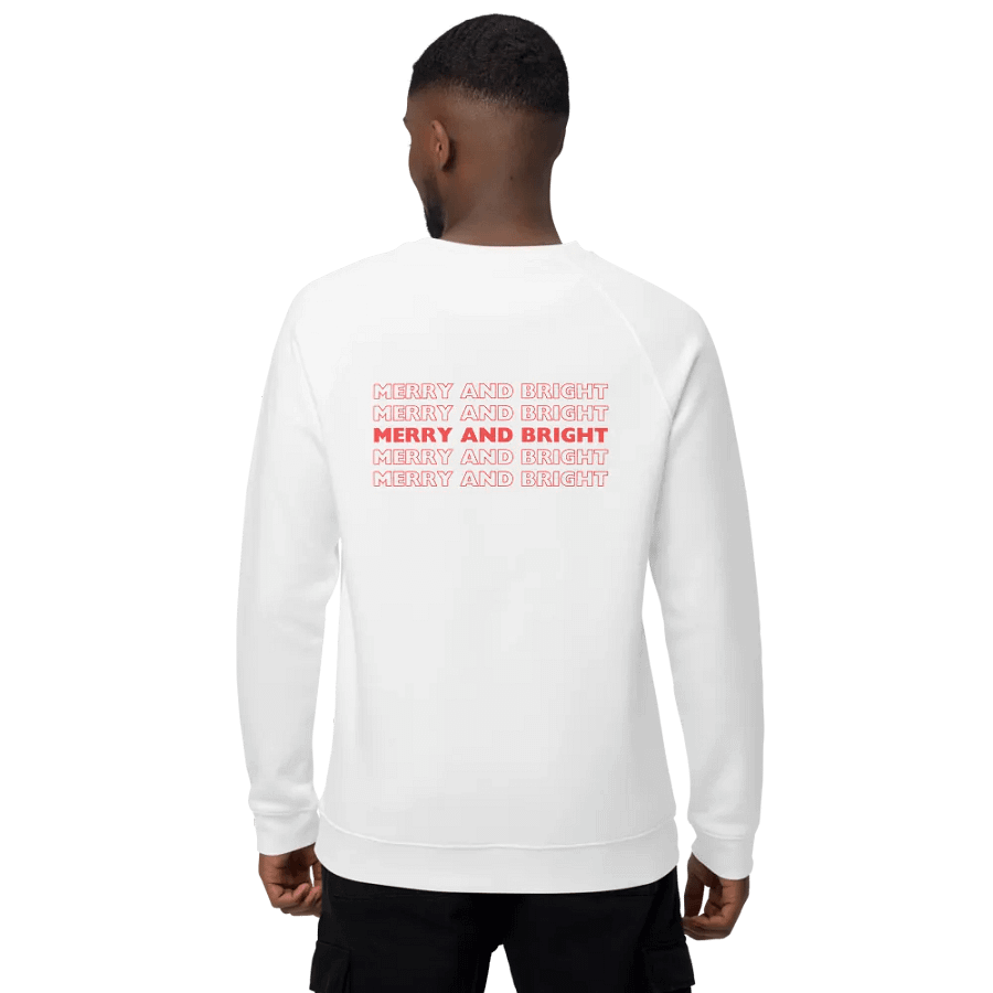 MERRY AND BRIGHT Unisex Organic Raglan Sweatshirt product image (5)