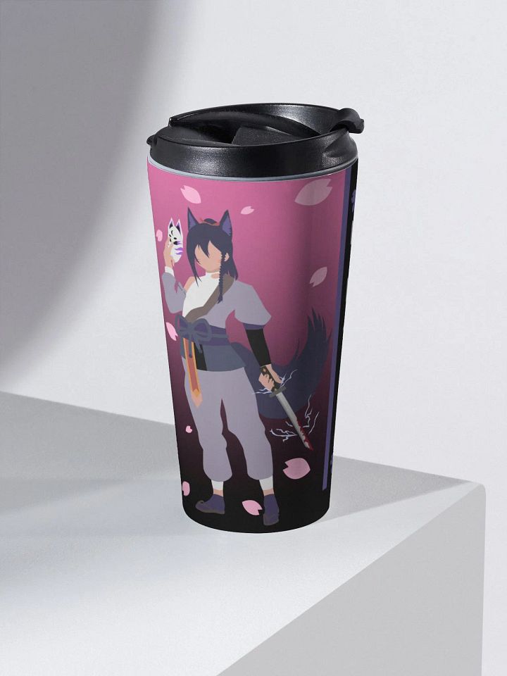 Stainless Steel Travel Mug - LowPro | Dark Mode | Pink Fade product image (2)