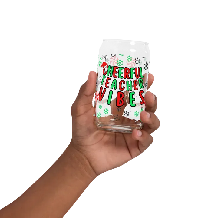 Cheerful Teacher Vibes Can-Shaped Glass product image (32)