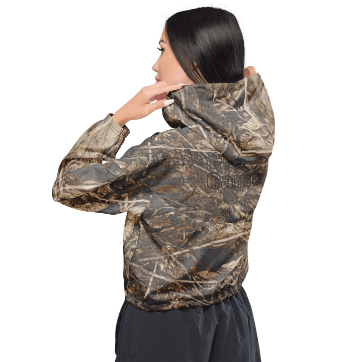 Women's Cropped Windbreaker - It Happennnns Camo - Dead Split product image (2)