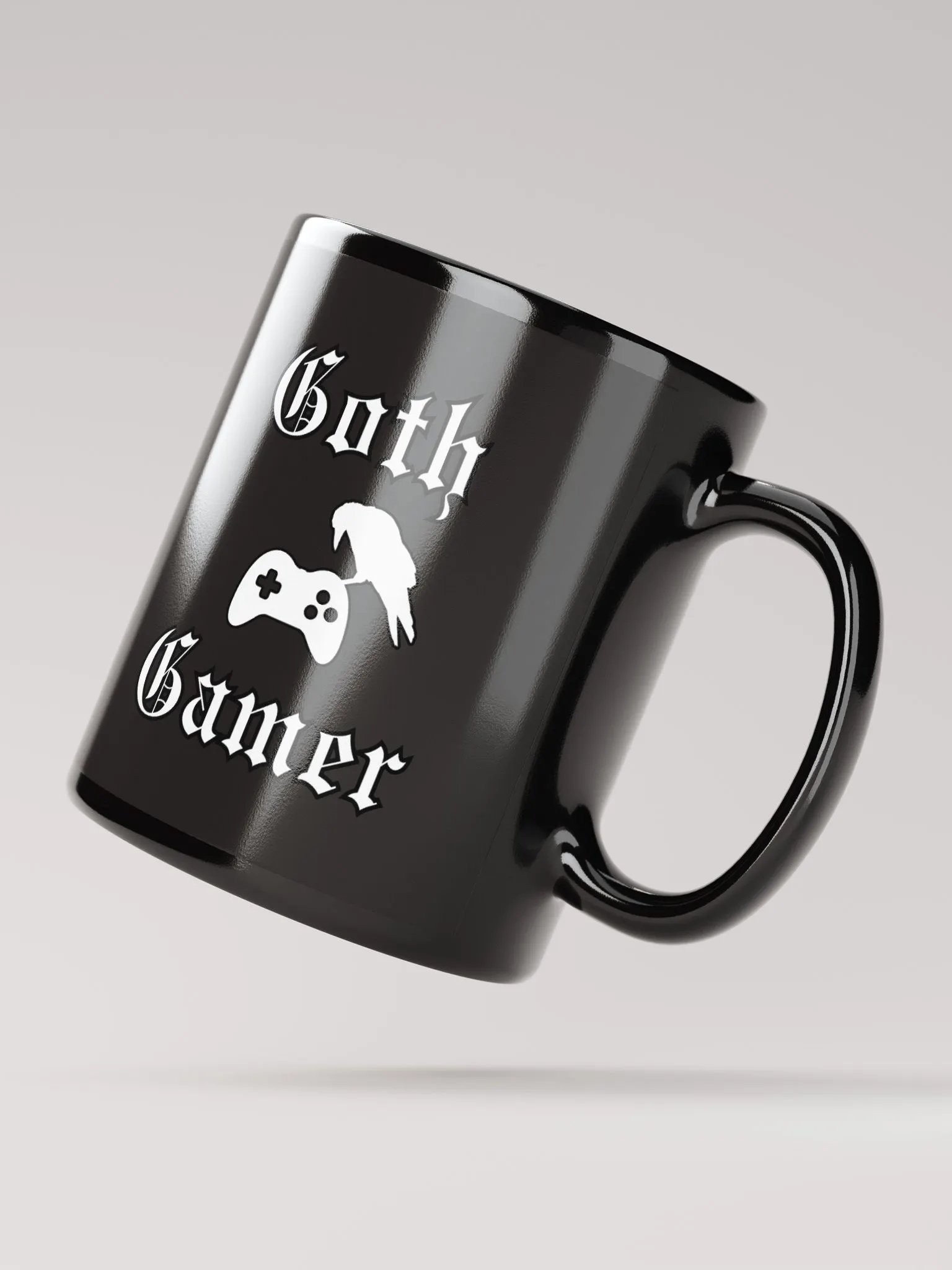 Goth Gamer Mug with Crow & Controller Design product image (4)