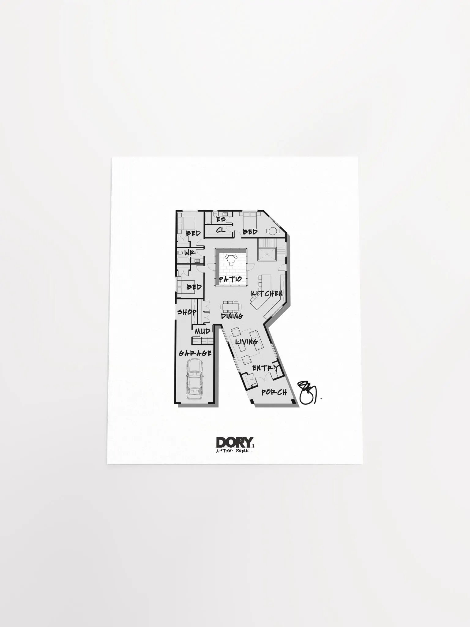 Alphabet Floor Plan Poster - R product image (4)