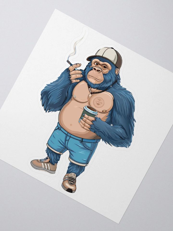 Blue Gorilla Kiss Cut Stickers product image (2)