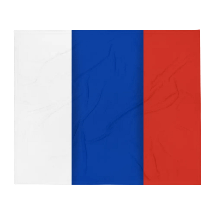 White Blue Red Flag Colored Throw Blanket product image (2)