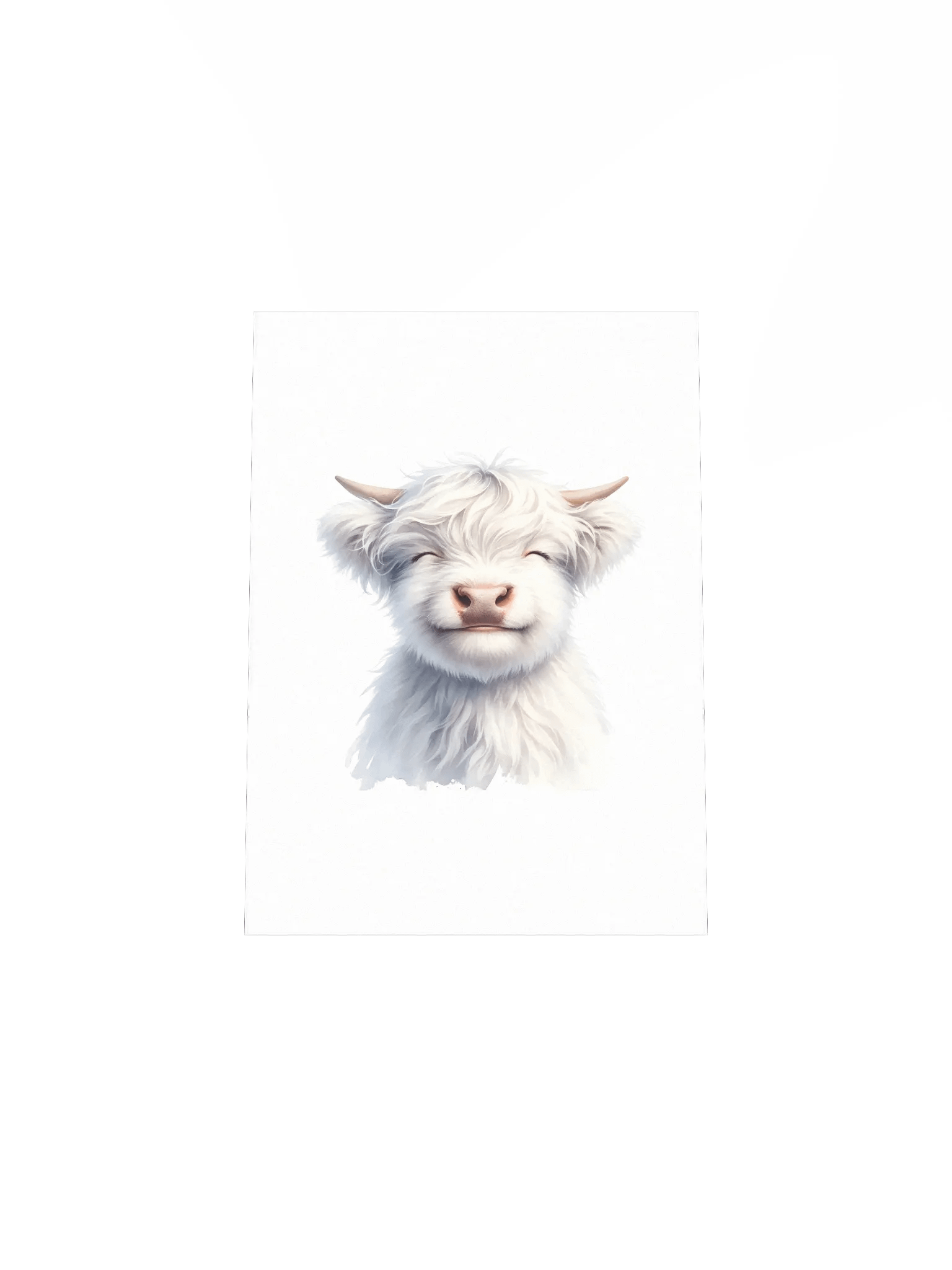 Happy White Highland Cow Nursery Print product image (3)