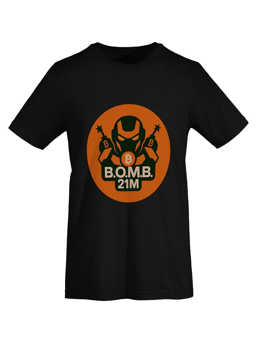 B.O.M.B. 21M BITCOIN OPTIMIZED MULTIFUNCTION BROADCASTER LOGO TEE product image (19)