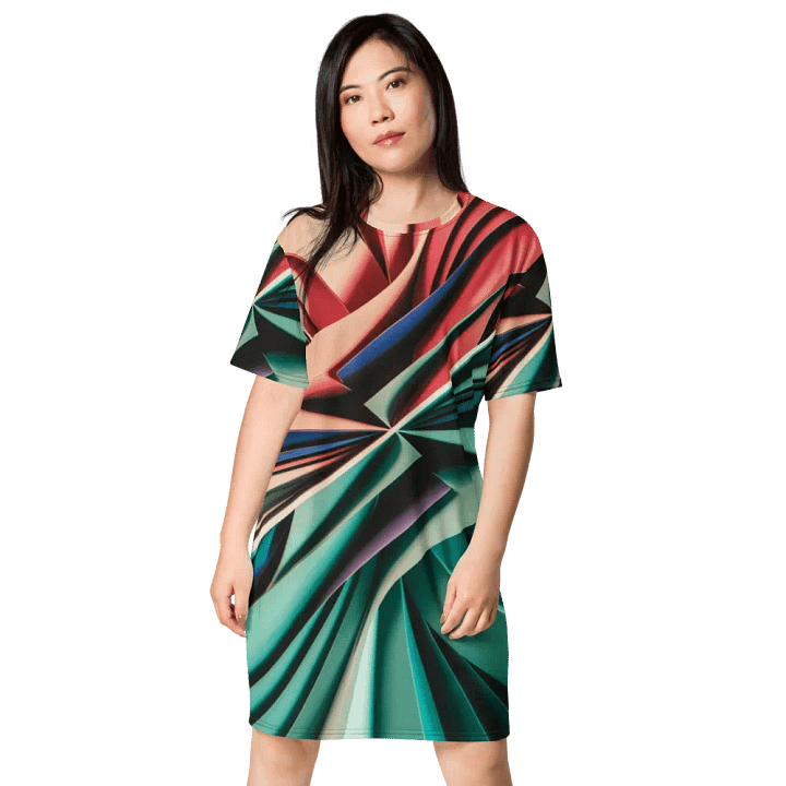 Graphic Grove Women’s Colourful Abstract T-Shirt Dress product image (1)