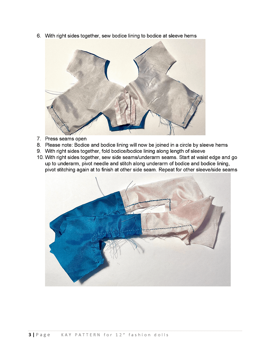 Kay sewing pattern for 12" fashion dolls product image (3)
